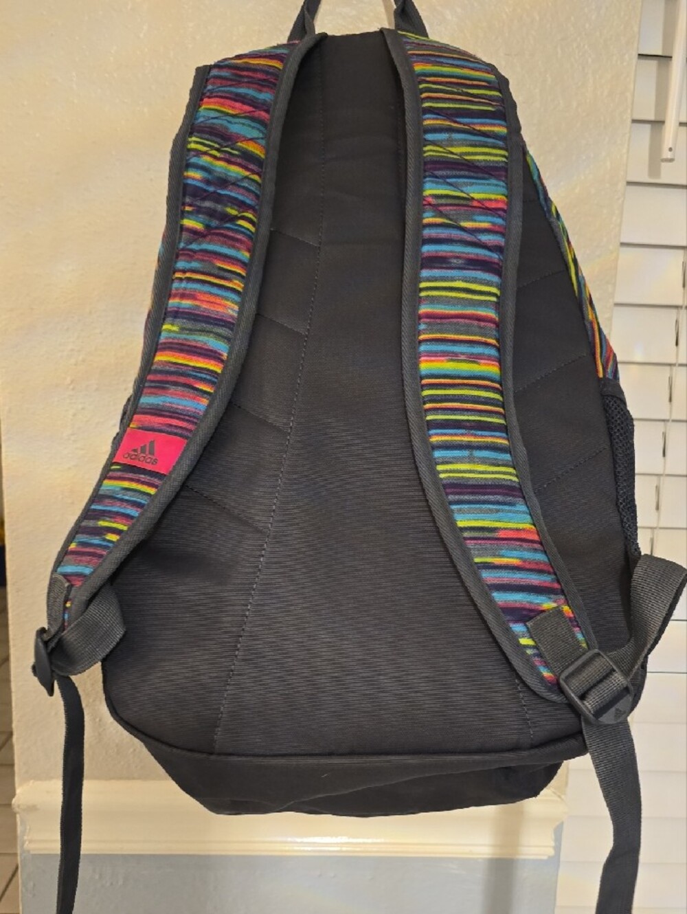 adidas Multicolor Striped Backpack with Black Base - Picture 3 of 10